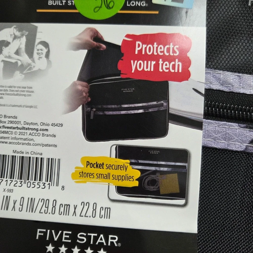 Five Star Tech Sleeve Chromebook Tablet Case 11 Inch Black Padded Pouch X-593